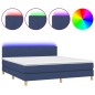 vidaXL Cama box spring con colchón y LED tela azul 180x200 cm vidaXL Cama box spring con colchón y LED tela azul 180x200 cm