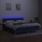 vidaXL Cama box spring con colchón y LED tela azul 180x200 cm vidaXL Cama box spring con colchón y LED tela azul 180x200 cm