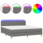 vidaXL Cama box spring con colchón y LED tela gris oscuro 180x200 cm vidaXL Cama box spring con colchón y LED tela gris oscuro 180x200 cm