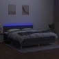 vidaXL Cama box spring con colchón y LED tela gris oscuro 180x200 cm vidaXL Cama box spring con colchón y LED tela gris oscuro 180x200 cm