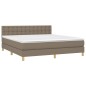 vidaXL Cama box spring con colchón LED tela gris taupe 160x200 cm vidaXL Cama box spring con colchón LED tela gris taupe 160x200 cm