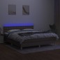 vidaXL Cama box spring con colchón LED tela gris taupe 160x200 cm vidaXL Cama box spring con colchón LED tela gris taupe 160x200 cm