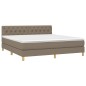 vidaXL Cama box spring con colchón LED tela gris taupe 160x200 cm vidaXL Cama box spring con colchón LED tela gris taupe 160x200 cm
