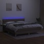 vidaXL Cama box spring con colchón LED tela gris taupe 160x200 cm vidaXL Cama box spring con colchón LED tela gris taupe 160x200 cm