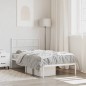 vidaXL Estructura de cama de metal con cabecero blanco 90x190 cm