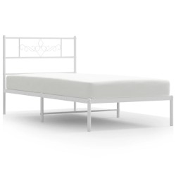vidaXL Estructura de cama de metal con cabecero blanco 90x190 cm