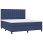 vidaXL Cama box spring colchón y luces LED tela azul 160x200 cm vidaXL Cama box spring colchón y luces LED tela azul 160x200 cm