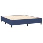 vidaXL Cama box spring colchón y luces LED tela azul 160x200 cm vidaXL Cama box spring colchón y luces LED tela azul 160x200 cm