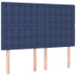 vidaXL Cama box spring colchón y luces LED tela azul 140x200 cm vidaXL Cama box spring colchón y luces LED tela azul 140x200 cm