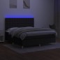 vidaXL Cama box spring colchón y luces LED tela negro 180x200 cm vidaXL Cama box spring colchón y luces LED tela negro 180x200 cm