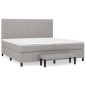 vidaXL Cama box spring con colchón tela gris claro 200x200 cm vidaXL Cama box spring con colchón tela gris claro 200x200 cm