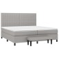 vidaXL Cama box spring con colchón tela gris claro 200x200 cm vidaXL Cama box spring con colchón tela gris claro 200x200 cm