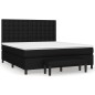 vidaXL Cama box spring con colchón tela negro 180x200 cm