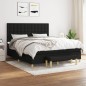 vidaXL Cama box spring con colchón tela negro 180x200 cm vidaXL Cama box spring con colchón tela negro 180x200 cm