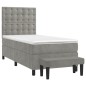 vidaXL Cama box spring con colchón terciopelo gris claro 90x190 cm vidaXL Cama box spring con colchón terciopelo gris claro 90x190 cm