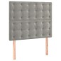 vidaXL Cama box spring con colchón terciopelo gris claro 90x190 cm vidaXL Cama box spring con colchón terciopelo gris claro 90x190 cm