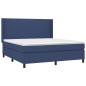 vidaXL Cama box spring colchón y luces LED tela azul 180x200 cm vidaXL Cama box spring colchón y luces LED tela azul 180x200 cm