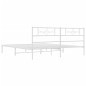 vidaXL Estructura de cama de metal con cabecero blanco 193x203 cm vidaXL Estructura de cama de metal con cabecero blanco 193x203 cm