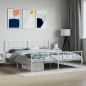 vidaXL Estructura cama metal con cabecero y pie cama blanco 183x213 cm vidaXL Estructura cama metal con cabecero y pie cama blanco 183x213 cm