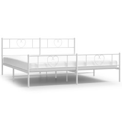 vidaXL Estructura cama metal con cabecero y pie cama blanco 183x213 cm