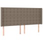 vidaXL Cama box spring colchón y luces LED tela gris taupe 180x200 cm vidaXL Cama box spring colchón y luces LED tela gris taupe 180x200 cm