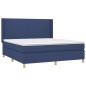 vidaXL Cama box spring colchón y luces LED tela azul 160x200 cm vidaXL Cama box spring colchón y luces LED tela azul 160x200 cm