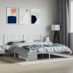 vidaXL Estructura de cama de metal con cabecero blanco 180x200 cm