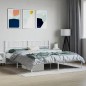 vidaXL Estructura de cama de metal con cabecero blanco 180x200 cm vidaXL Estructura de cama de metal con cabecero blanco 180x200 cm