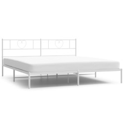vidaXL Estructura de cama de metal con cabecero blanco 180x200 cm