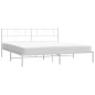 vidaXL Estructura de cama de metal con cabecero blanco 180x200 cm vidaXL Estructura de cama de metal con cabecero blanco 180x200 cm