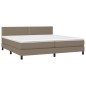 vidaXL Cama box spring con colchón tela gris taupe 200x200 cm vidaXL Cama box spring con colchón tela gris taupe 200x200 cm