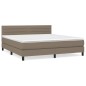 vidaXL Cama box spring con colchón tela gris taupe 160x200 cm vidaXL Cama box spring con colchón tela gris taupe 160x200 cm