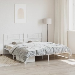 vidaXL Estructura de cama de metal con cabecero blanco 180x200 cm