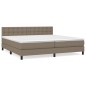 vidaXL Cama box spring con colchón tela gris taupe 200x200 cm vidaXL Cama box spring con colchón tela gris taupe 200x200 cm