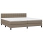 vidaXL Cama box spring con colchón tela gris taupe 200x200 cm vidaXL Cama box spring con colchón tela gris taupe 200x200 cm