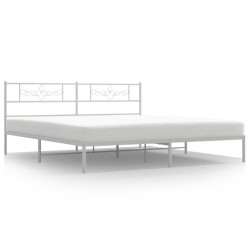 vidaXL Estructura de cama de metal con cabecero blanco 180x200 cm