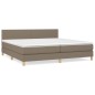 vidaXL Cama box spring con colchón tela gris taupe 200x200 cm vidaXL Cama box spring con colchón tela gris taupe 200x200 cm