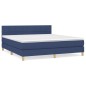 vidaXL Cama box spring con colchón tela azul 160x200 cm vidaXL Cama box spring con colchón tela azul 160x200 cm