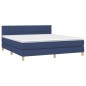 vidaXL Cama box spring con colchón tela azul 160x200 cm vidaXL Cama box spring con colchón tela azul 160x200 cm
