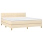 vidaXL Cama box spring con colchón tela color crema 180x200 cm vidaXL Cama box spring con colchón tela color crema 180x200 cm