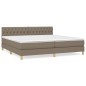 vidaXL Cama box spring con colchón tela gris taupe 200x200 cm vidaXL Cama box spring con colchón tela gris taupe 200x200 cm