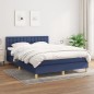 vidaXL Cama box spring con colchón tela azul 140x190 cm vidaXL Cama box spring con colchón tela azul 140x190 cm