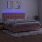 vidaXL Cama box spring colchón y LED terciopelo rosa 200x200 cm vidaXL Cama box spring colchón y LED terciopelo rosa 200x200 cm