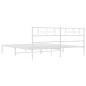 vidaXL Estructura de cama de metal con cabecero blanco 180x200 cm vidaXL Estructura de cama de metal con cabecero blanco 180x200 cm