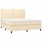 vidaXL Cama box spring con colchón tela color crema 180x200 cm vidaXL Cama box spring con colchón tela color crema 180x200 cm
