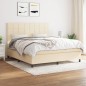 vidaXL Cama box spring con colchón tela color crema 180x200 cm vidaXL Cama box spring con colchón tela color crema 180x200 cm