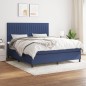 vidaXL Cama box spring con colchón tela azul 180x200 cm vidaXL Cama box spring con colchón tela azul 180x200 cm