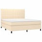 vidaXL Cama box spring con colchón tela color crema 160x200 cm vidaXL Cama box spring con colchón tela color crema 160x200 cm
