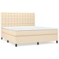 vidaXL Cama box spring con colchón tela color crema 180x200 cm vidaXL Cama box spring con colchón tela color crema 180x200 cm