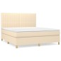 vidaXL Cama box spring con colchón tela color crema 180x200 cm vidaXL Cama box spring con colchón tela color crema 180x200 cm